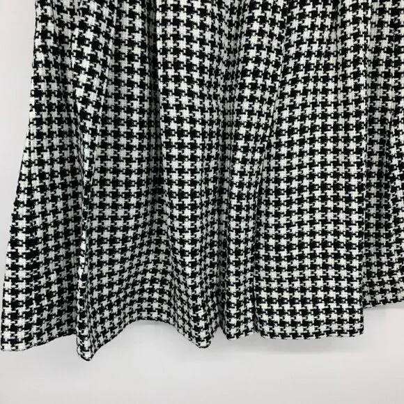 Who What Wear Skirt Black Houndstooth Tweed Pleated Midi Birdcage - Picture 8 of 8